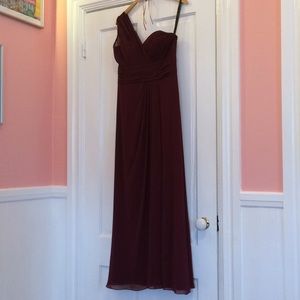 Bill Levkoff Wine Colored Bridesmaid Dress